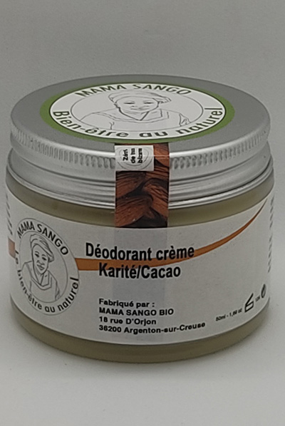 DEODORANT KARITÉ/CACAO By LABORATOIRE MAMA SANGO 100% NATUREL, BIO, CRUELTY-FREE, VEGAN, ZERO % DE TRUCS BIZARRES