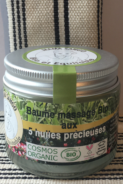 BAUME MASSAGE AUX 5 HUILES PRECIEUSES 100% NATUREL, BIO, CRUELTY-FREE, VEGAN, ZERO % DE TRUCS BIZARRES