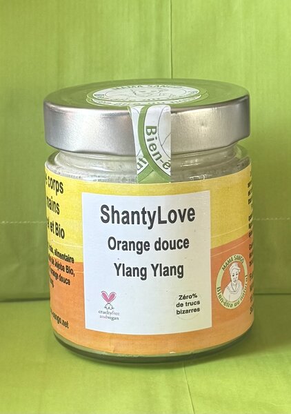 BAUME SHANTYLOVE A L’ORANGE DOUCE ET YLANG YLANG 100% NATUREL, BIO, CRUELTY-FREE, VEGAN, ZERO % DE TRUCS BIZARRES