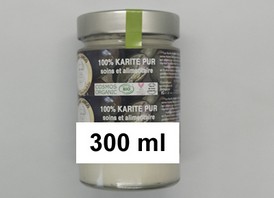 KARITE PUR 100% NATUREL, BRUT, NON RAFFINE, NON DESODORISE, BIO, EQUITABLE, CRUELTY-FREE, VEGAN, ZERO % DE TRUCS BIZARRES 300ml