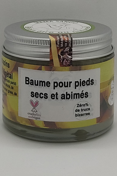 BAUME BIO POUR PIEDS SECS ET ABIMES 100% NATUREL, BIO, CRUELTY-FREE, VEGAN, ZERO % DE TRUCS BIZARRES
